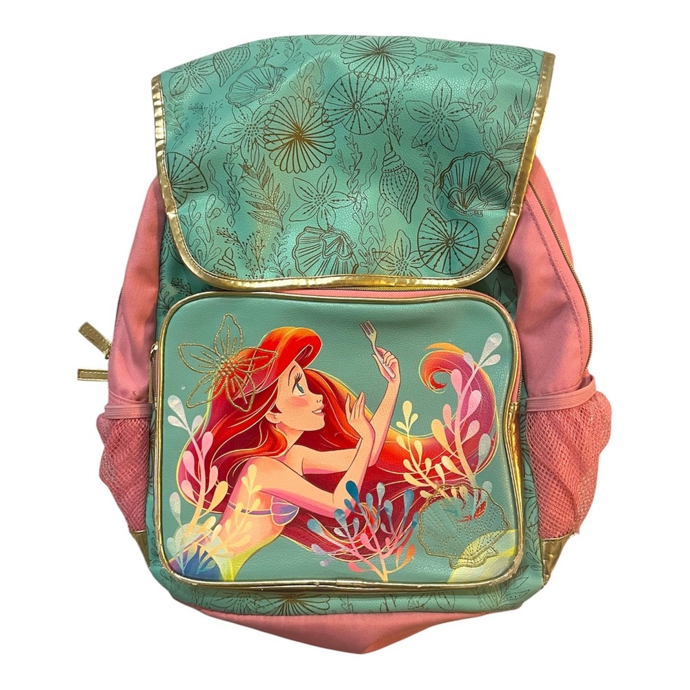 Disney Little Mermaid Ariel Backpack Teal Pink Gold Dinglehopper 2023
